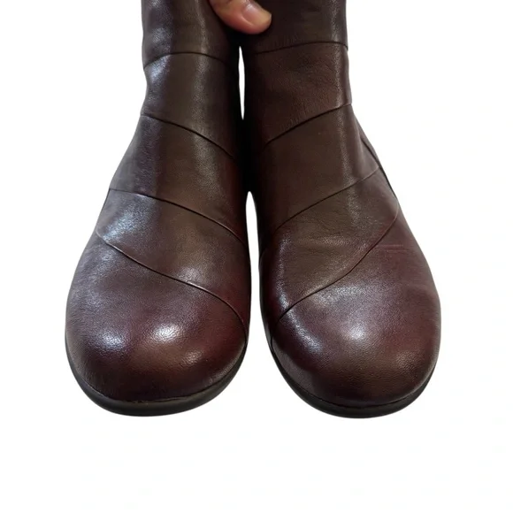 Earth Hope Garnet Leather Zip Up Block Heel Ankle Boots Shoes Women's Size 10 B - Picture 5 of 12